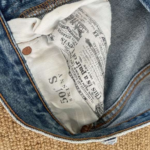 Free People Levi 501 Skinny light wash size 27 - Picture 4 of 7